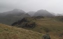 Mistige atmosfeer rond Scafell Pike