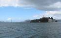 Alcatraz en de Golden Gate Bridge